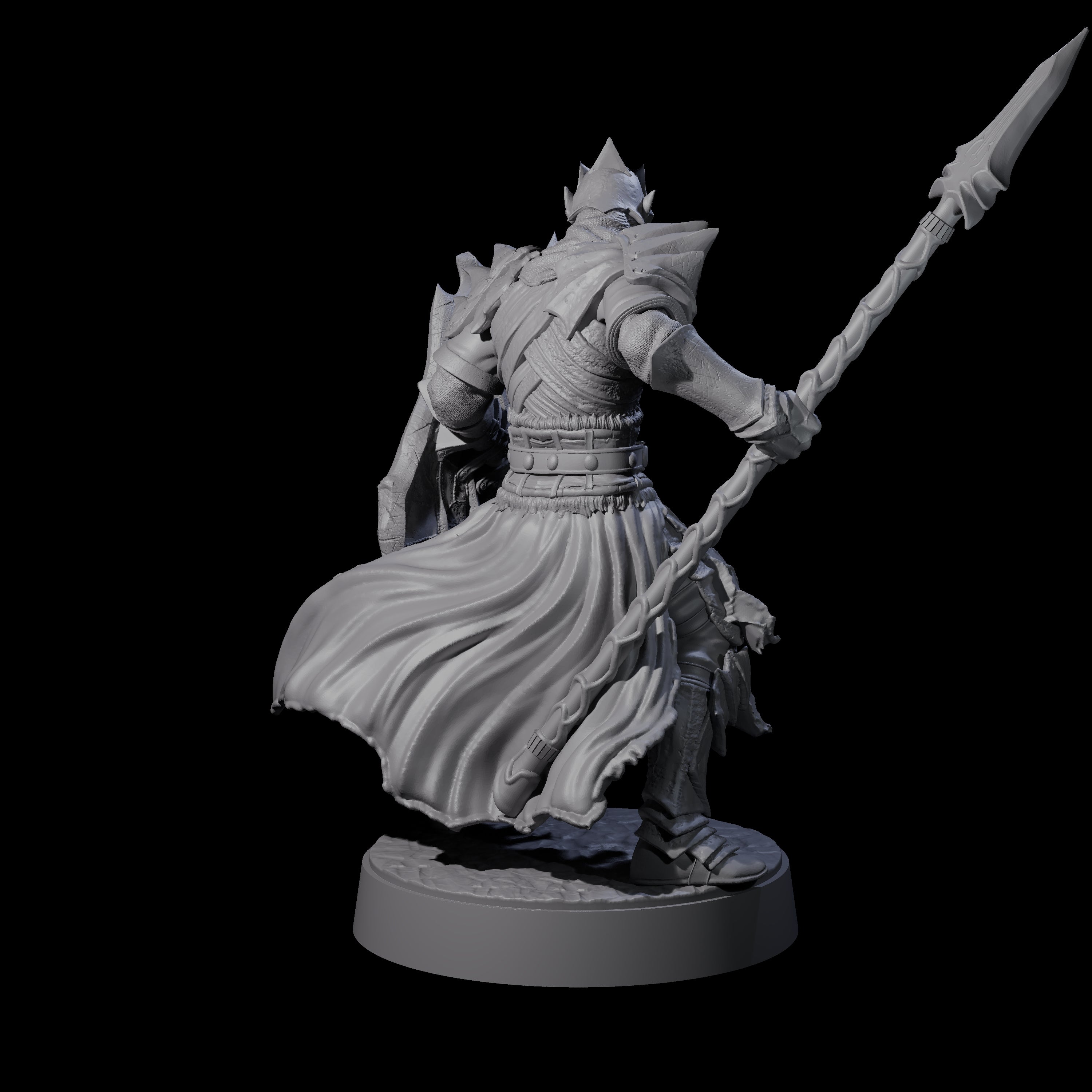 Grimacing Elf Spearman B Miniature for Dungeons and Dragons, Pathfinder or other TTRPGs