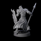 Grimacing Elf Spearman B Miniature for Dungeons and Dragons, Pathfinder or other TTRPGs