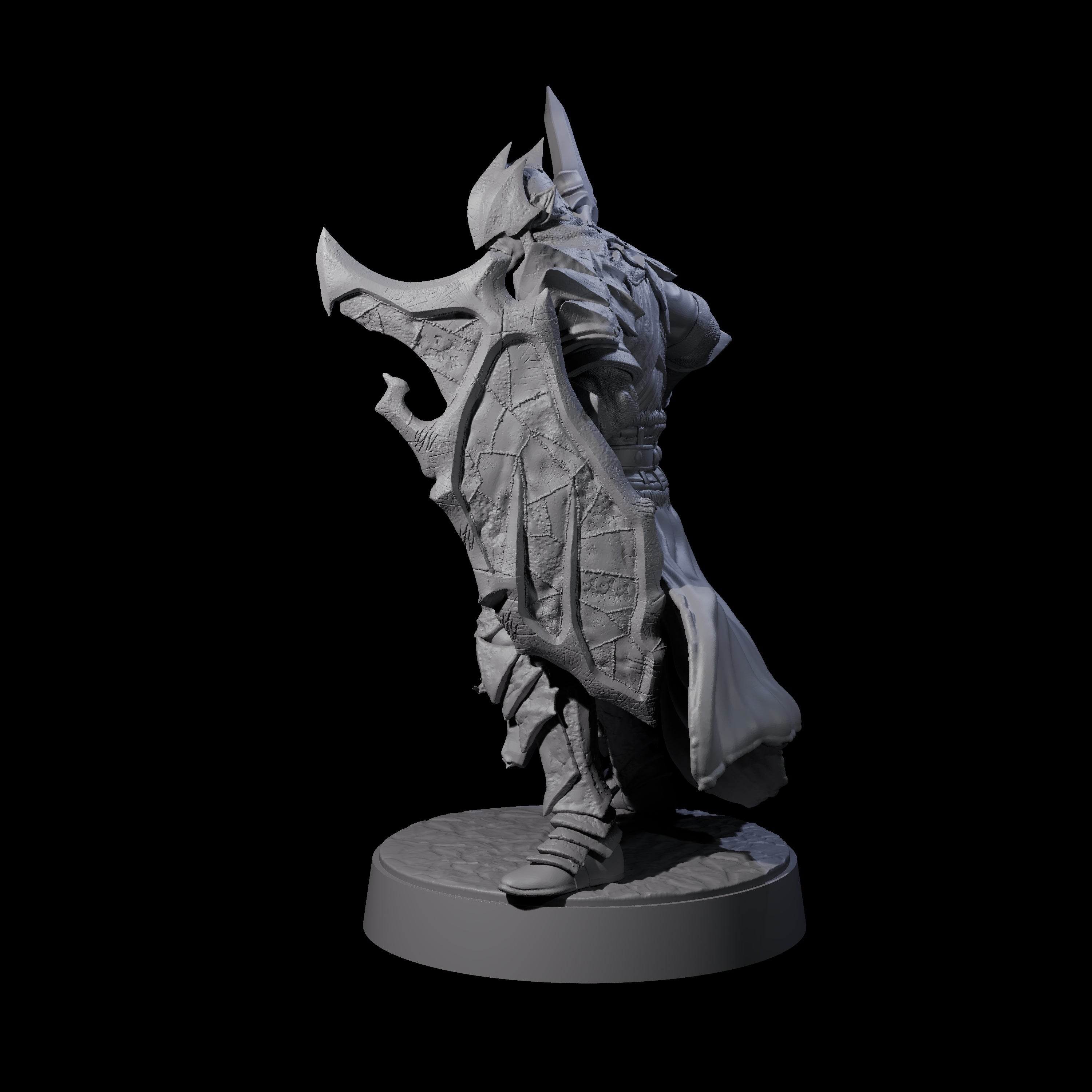 Grimacing Elf Spearman B Miniature for Dungeons and Dragons, Pathfinder or other TTRPGs