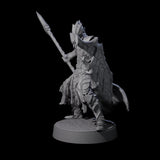 Grimacing Elf Spearman B Miniature for Dungeons and Dragons, Pathfinder or other TTRPGs