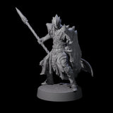 Grimacing Elf Spearman B Miniature for Dungeons and Dragons, Pathfinder or other TTRPGs