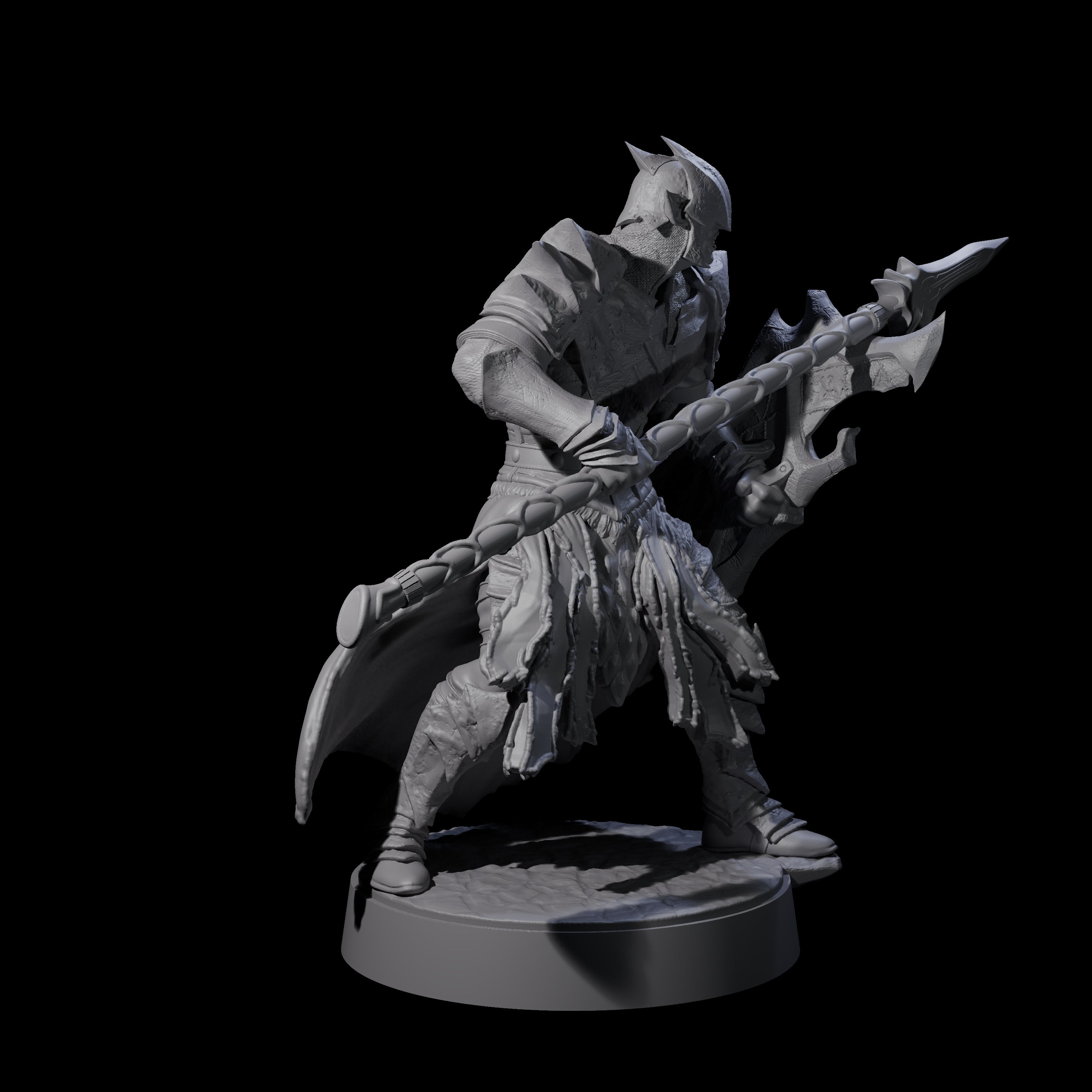 Grimacing Elf Spearman C Miniature for Dungeons and Dragons, Pathfinder or other TTRPGs