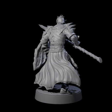 Grimacing Elf Spearman C Miniature for Dungeons and Dragons, Pathfinder or other TTRPGs