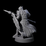 Grimacing Elf Spearman C Miniature for Dungeons and Dragons, Pathfinder or other TTRPGs