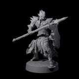 Grimacing Elf Spearman C Miniature for Dungeons and Dragons, Pathfinder or other TTRPGs
