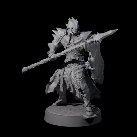 Grimacing Elf Spearman C Miniature for Dungeons and Dragons, Pathfinder or other TTRPGs