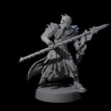 Grimacing Elf Spearman C Miniature for Dungeons and Dragons, Pathfinder or other TTRPGs