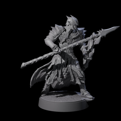 Grimacing Elf Spearman C Miniature for Dungeons and Dragons, Pathfinder or other TTRPGs