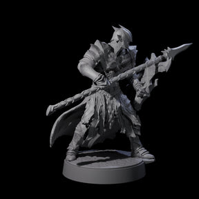 Grimacing Elf Spearman C Miniature for Dungeons and Dragons, Pathfinder or other TTRPGs