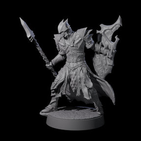 Grimacing Elf Spearman D Miniature for Dungeons and Dragons, Pathfinder or other TTRPGs