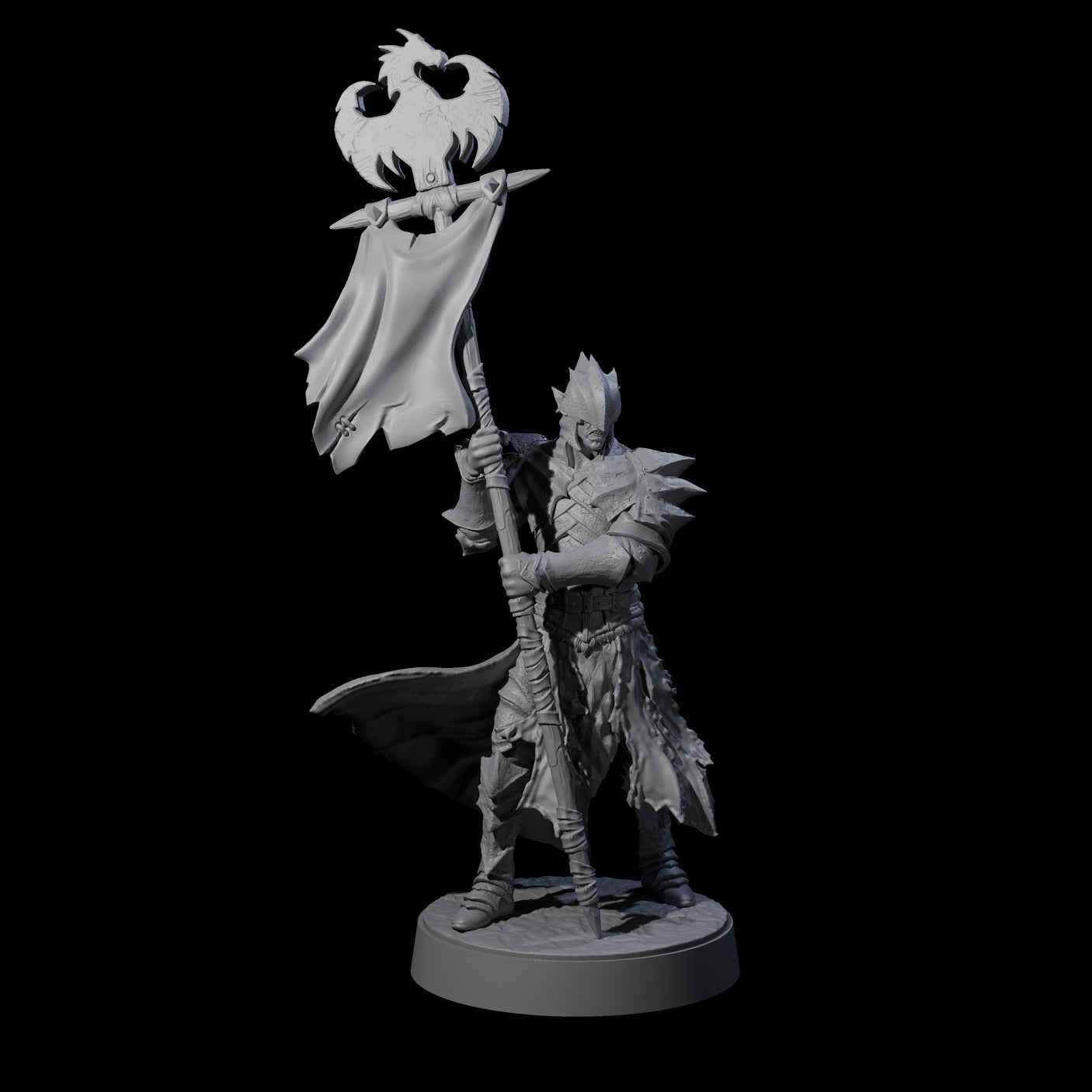 Grimacing Elf Spearman E Miniature for Dungeons and Dragons, Pathfinder or other TTRPGs