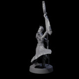 Grimacing Elf Spearman E Miniature for Dungeons and Dragons, Pathfinder or other TTRPGs