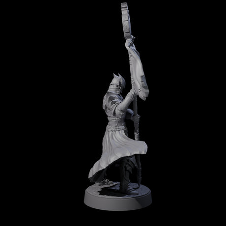 Grimacing Elf Spearman E Miniature for Dungeons and Dragons, Pathfinder or other TTRPGs