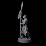 Grimacing Elf Spearman E Miniature for Dungeons and Dragons, Pathfinder or other TTRPGs