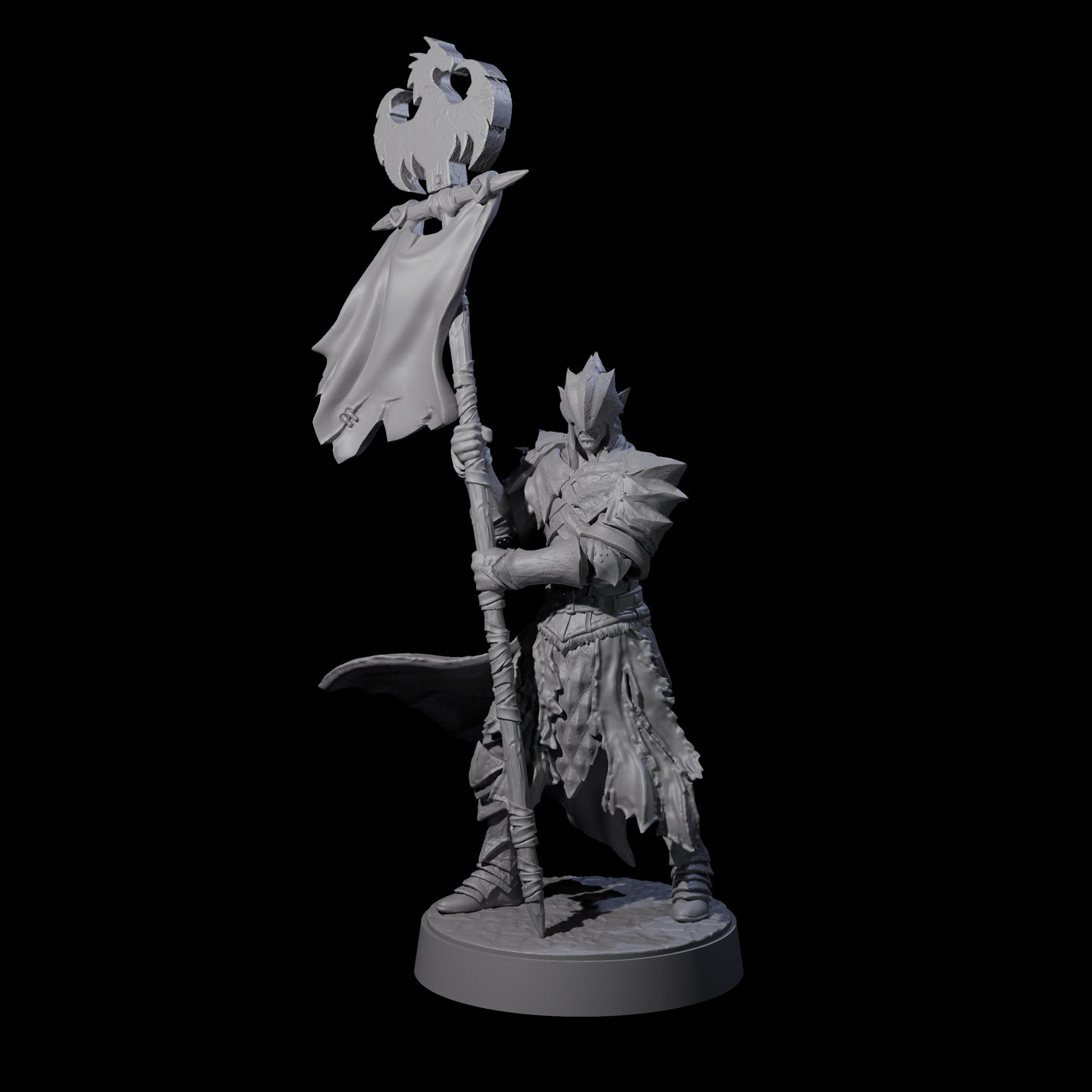 Grimacing Elf Spearman E Miniature for Dungeons and Dragons, Pathfinder or other TTRPGs