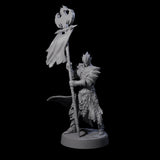 Grimacing Elf Spearman E Miniature for Dungeons and Dragons, Pathfinder or other TTRPGs
