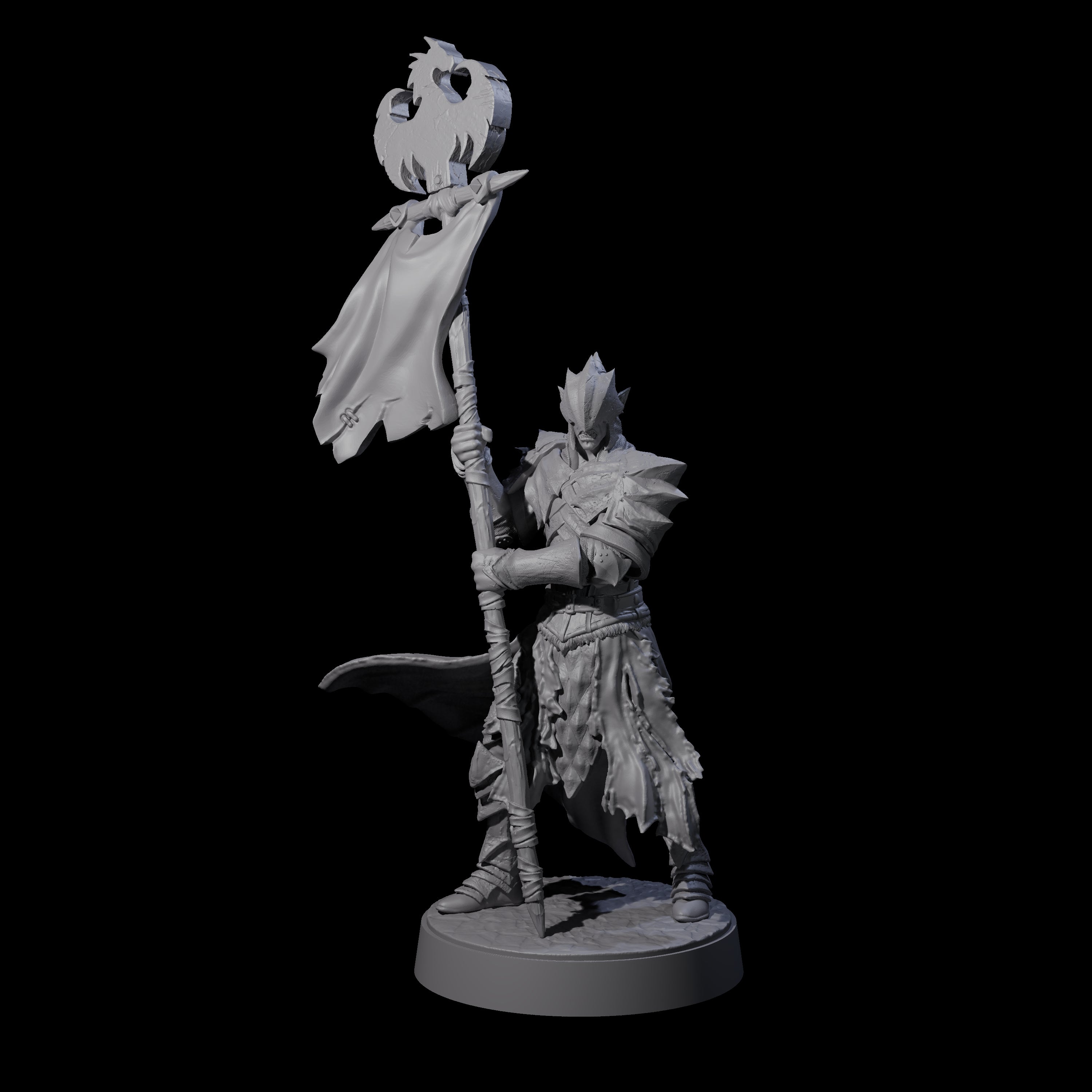 Grimacing Elf Spearman E Miniature for Dungeons and Dragons, Pathfinder or other TTRPGs
