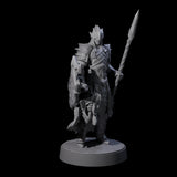 Grimacing Elf Spearman F Miniature for Dungeons and Dragons, Pathfinder or other TTRPGs