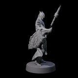 Grimacing Elf Spearman F Miniature for Dungeons and Dragons, Pathfinder or other TTRPGs