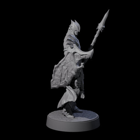 Grimacing Elf Spearman F Miniature for Dungeons and Dragons, Pathfinder or other TTRPGs