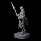 Grimacing Elf Spearman F Miniature for Dungeons and Dragons, Pathfinder or other TTRPGs
