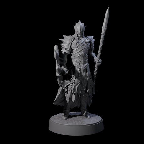 Grimacing Elf Spearman F Miniature for Dungeons and Dragons, Pathfinder or other TTRPGs