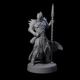 Grimacing Elf Spearman G Miniature for Dungeons and Dragons, Pathfinder or other TTRPGs