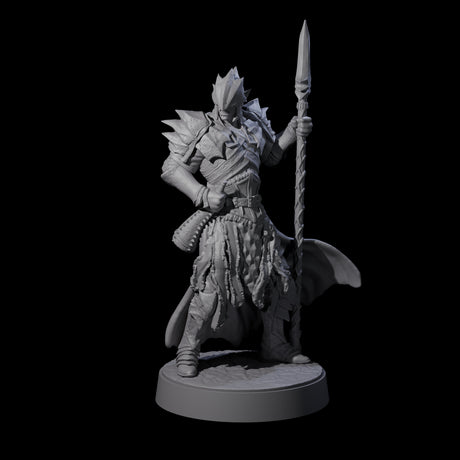 Grimacing Elf Spearman G Miniature for Dungeons and Dragons, Pathfinder or other TTRPGs