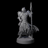 Grimacing Elf Spearman G Miniature for Dungeons and Dragons, Pathfinder or other TTRPGs