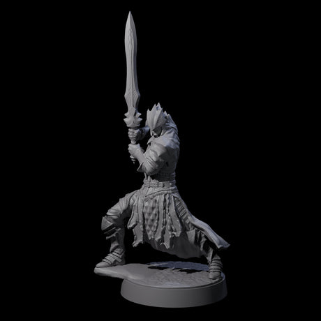 Grimacing Elf Spearman H Miniature for Dungeons and Dragons, Pathfinder or other TTRPGs
