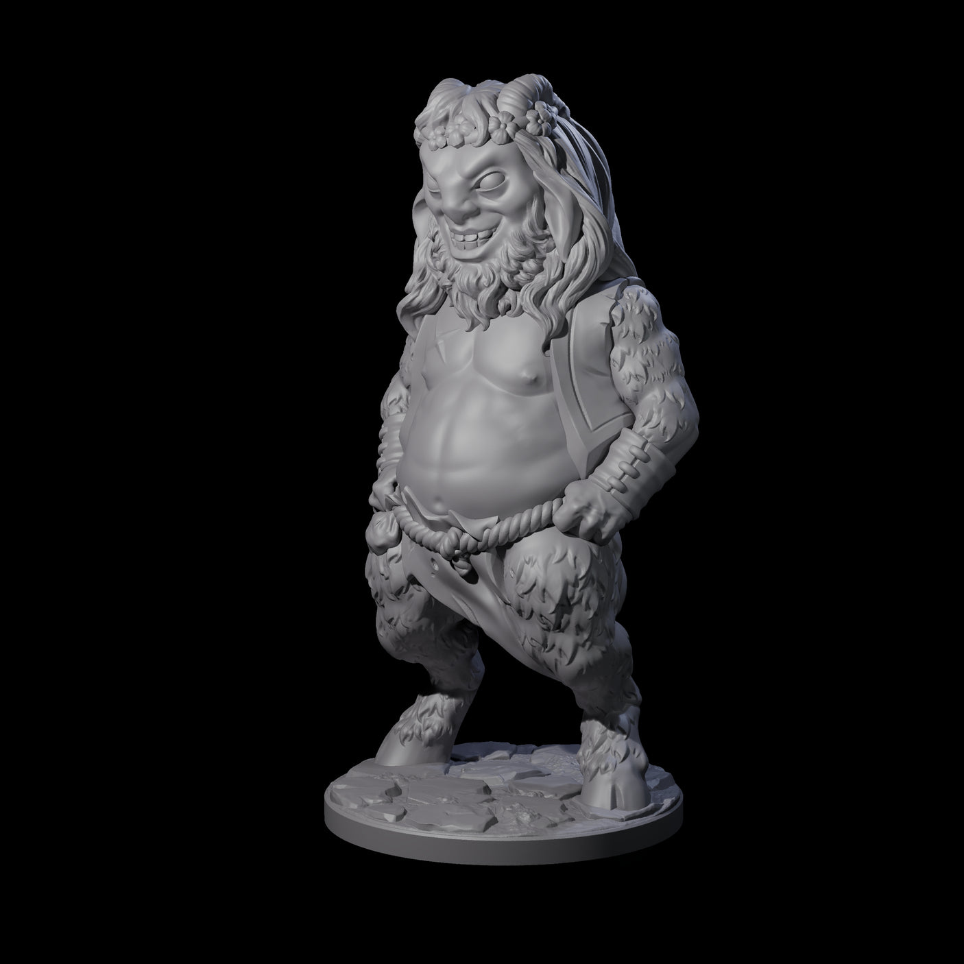 Grin Cracking Satyr Faun Miniature for Dungeons and Dragons, Pathfinder or other TTRPGs