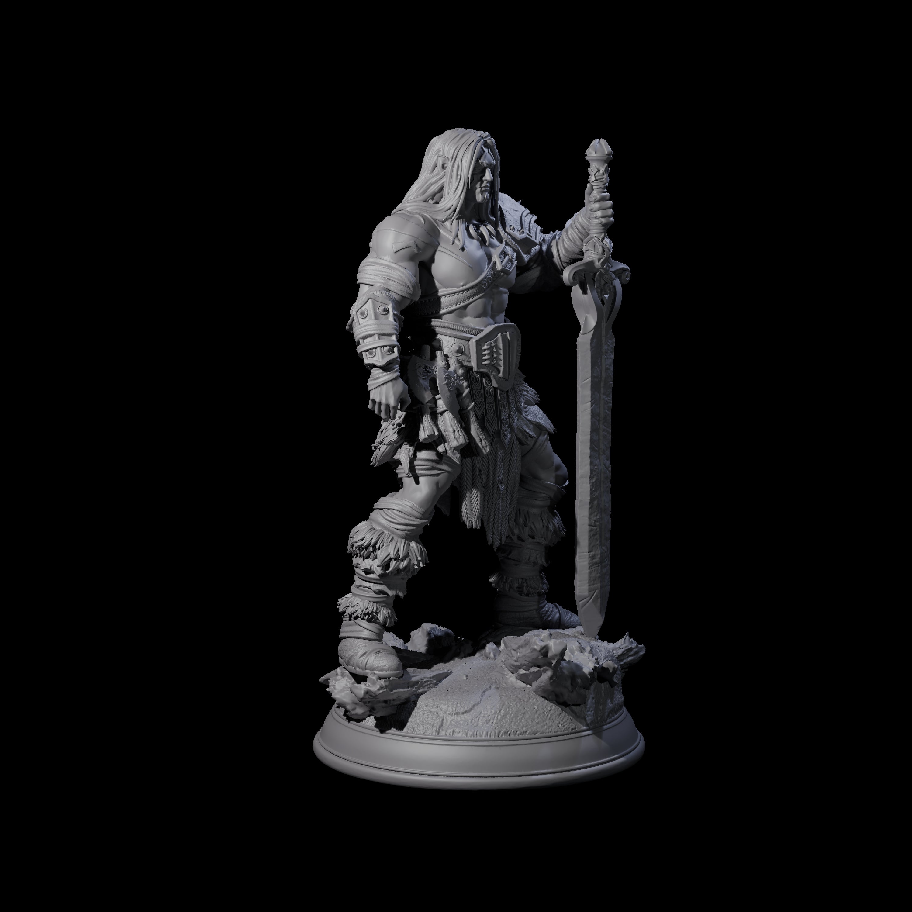 Grinning Barbarian Champion Miniature for Dungeons and Dragons, Pathfinder or other TTRPGs