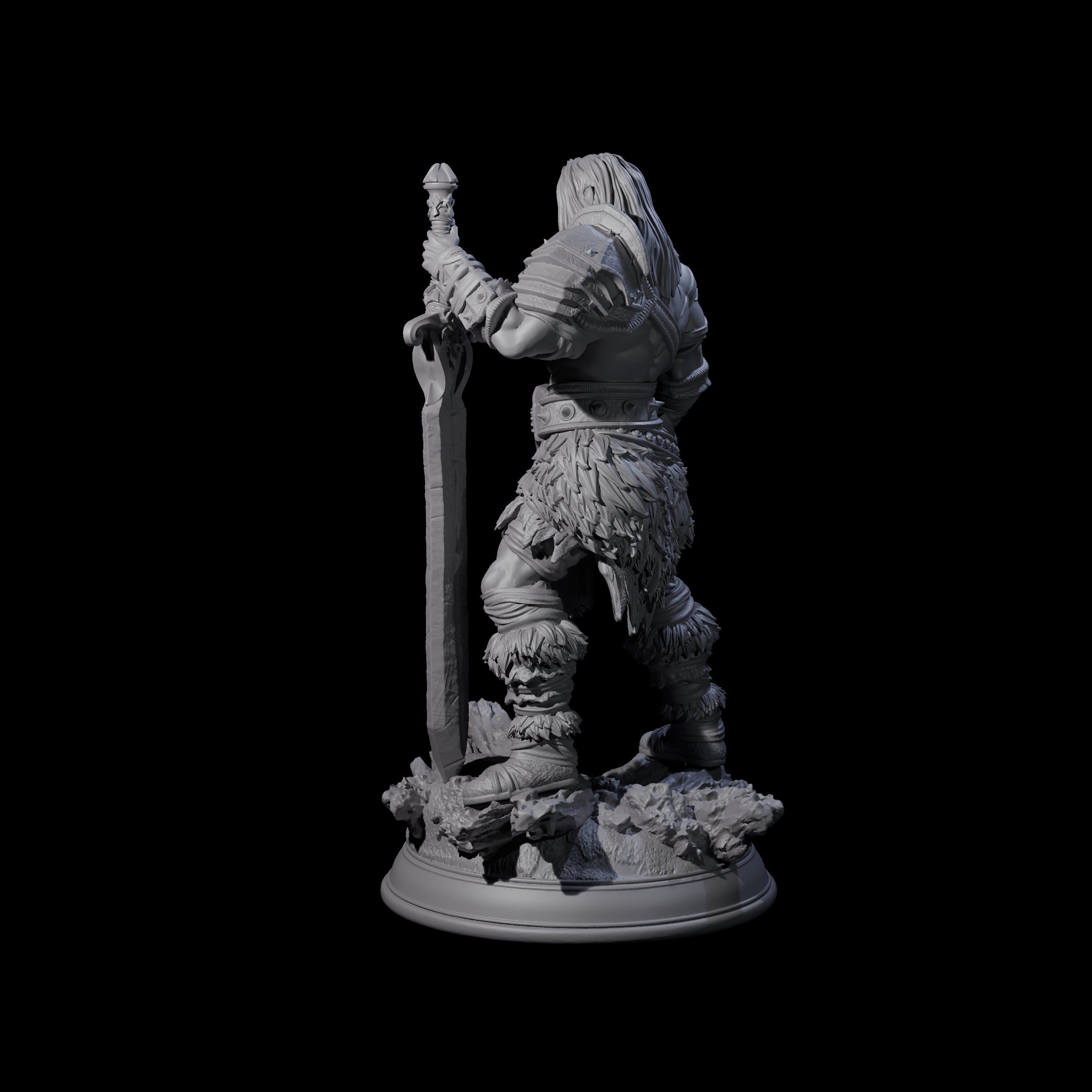 Grinning Barbarian Champion Miniature for Dungeons and Dragons, Pathfinder or other TTRPGs