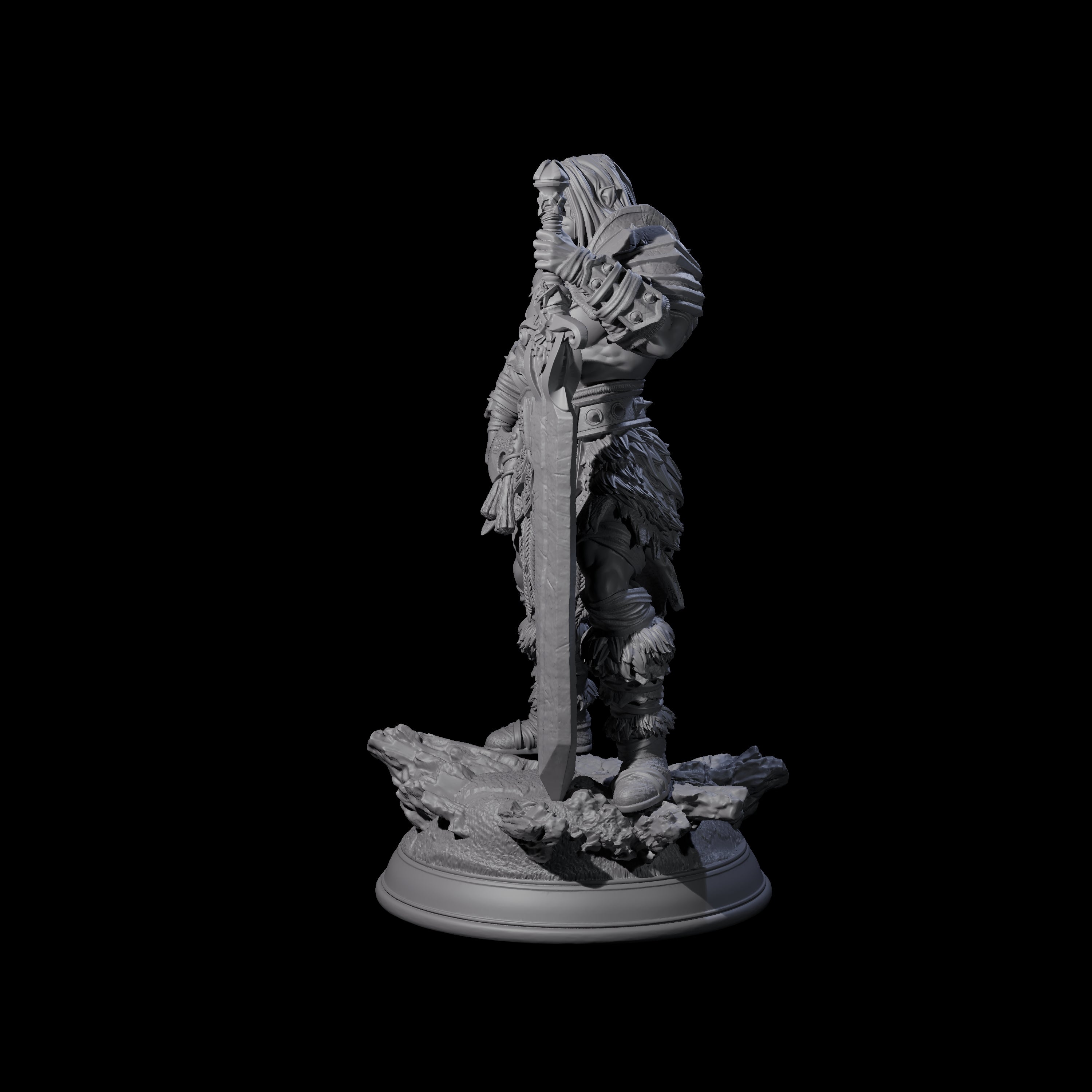 Grinning Barbarian Champion Miniature for Dungeons and Dragons, Pathfinder or other TTRPGs