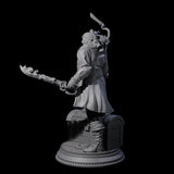 Grinning Elf Pirate with Monkey Miniature for Dungeons and Dragons, Pathfinder or other TTRPGs