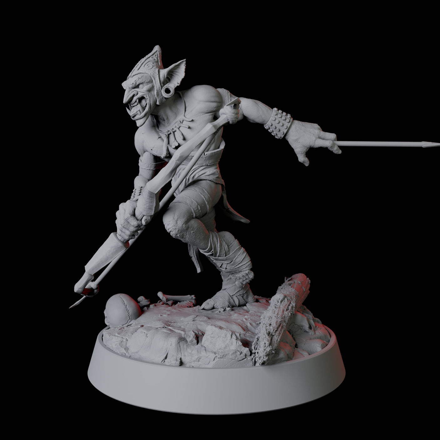 Grinning Goblin Archer Miniature for Dungeons and Dragons, Pathfinder or other TTRPGs
