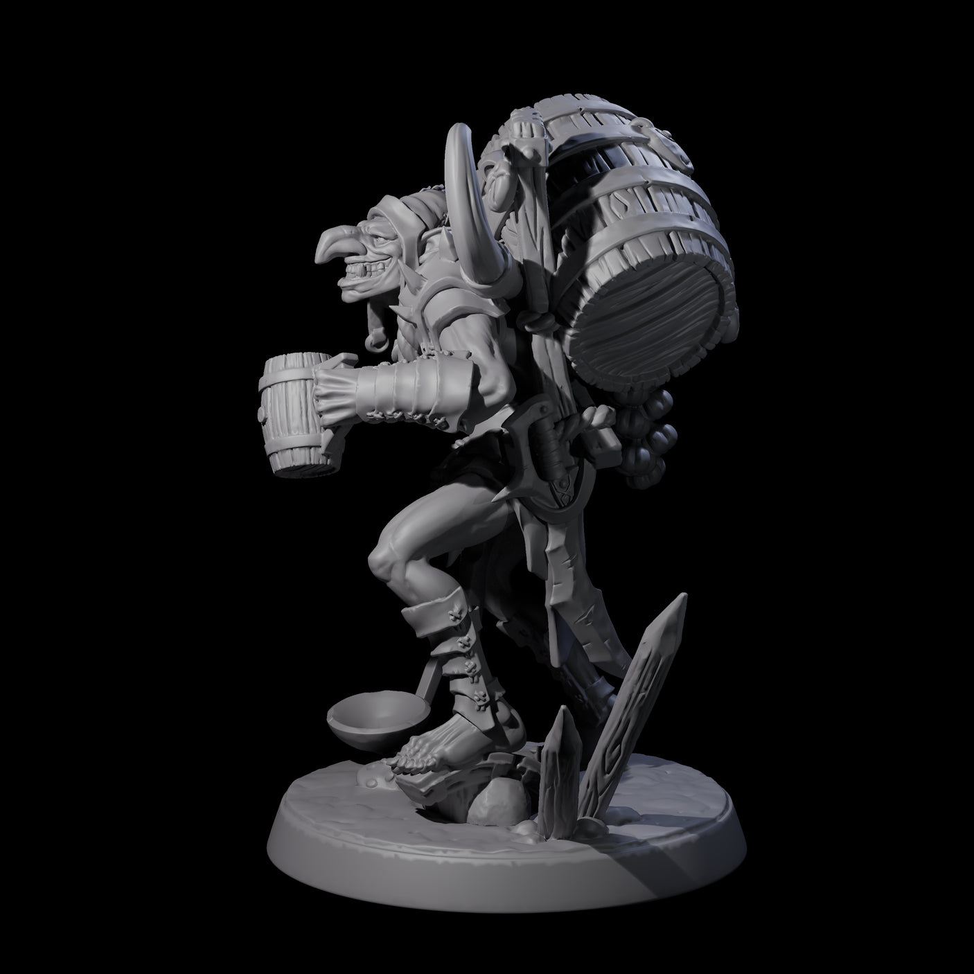 Grinning Hobgoblin Brewmaster Miniature for Dungeons and Dragons, Pathfinder or other TTRPGs