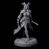Grinning Madly Tiefling Fighter Miniature for Dungeons and Dragons, Pathfinder or other TTRPGs