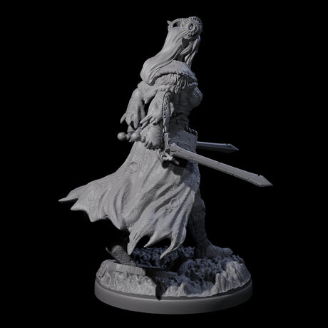 Grinning Madly Tiefling Fighter Miniature for Dungeons and Dragons, Pathfinder or other TTRPGs