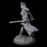 Grinning Madly Tiefling Fighter Miniature for Dungeons and Dragons, Pathfinder or other TTRPGs