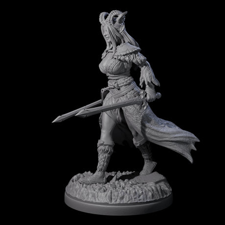 Grinning Madly Tiefling Fighter Miniature for Dungeons and Dragons, Pathfinder or other TTRPGs