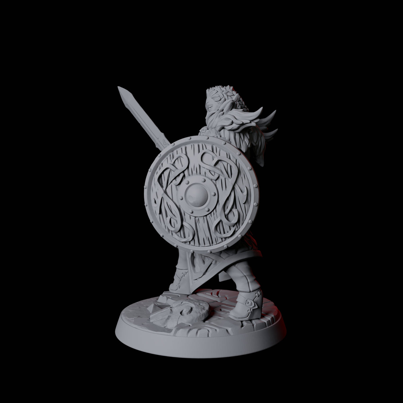 Grinning North Womanman Berserker Miniature for Dungeons and Dragons, Pathfinder or other TTRPGs