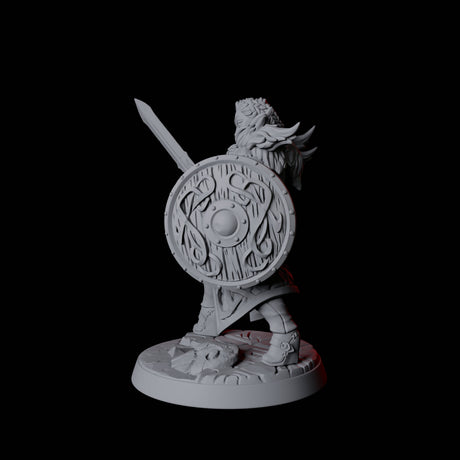 Grinning North Womanman Berserker Miniature for Dungeons and Dragons, Pathfinder or other TTRPGs