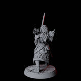 Grinning North Womanman Berserker Miniature for Dungeons and Dragons, Pathfinder or other TTRPGs