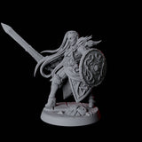 Grinning North Womanman Berserker Miniature for Dungeons and Dragons, Pathfinder or other TTRPGs