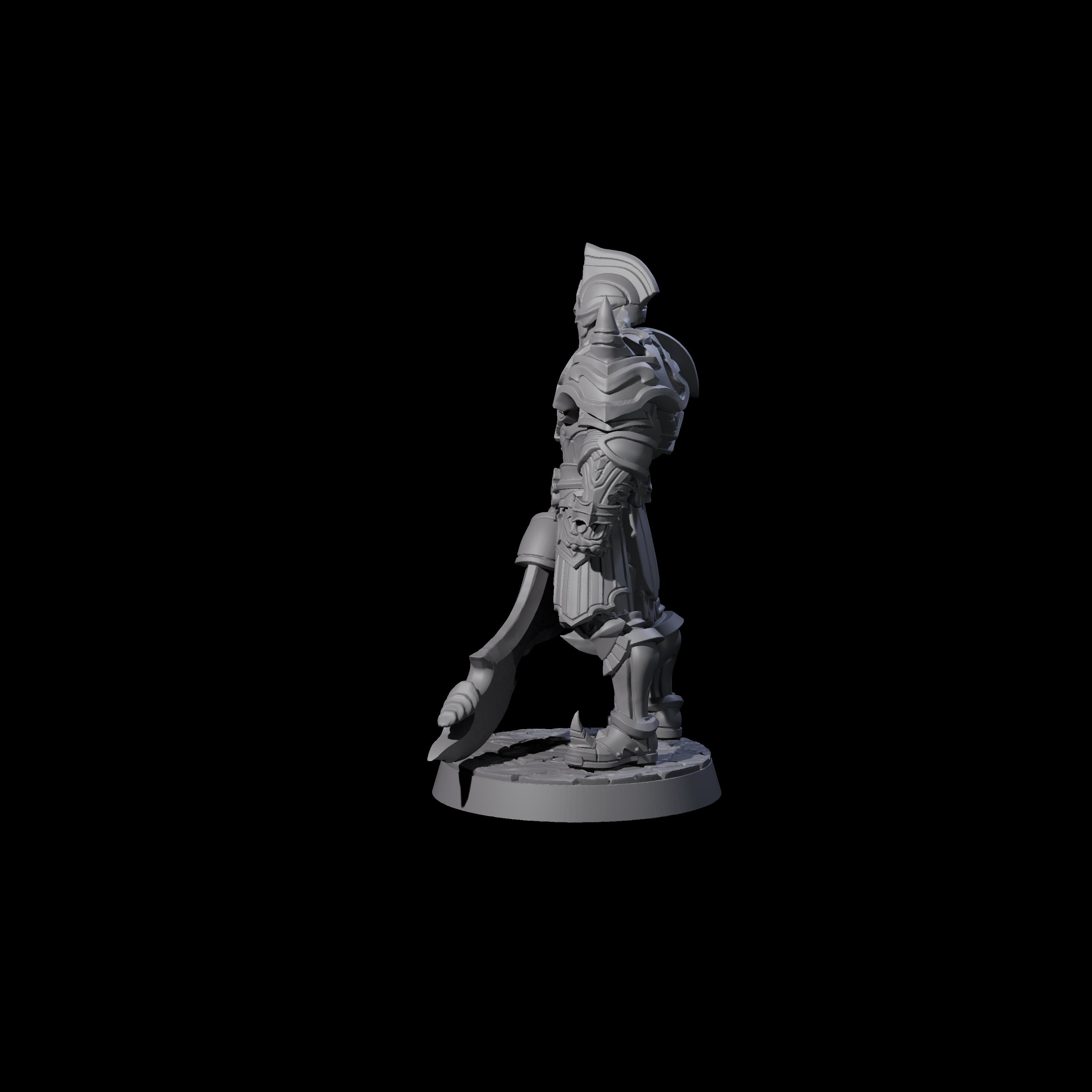 Gritty Heavy Sword Fighter Miniature for Dungeons and Dragons, Pathfinder or other TTRPGs