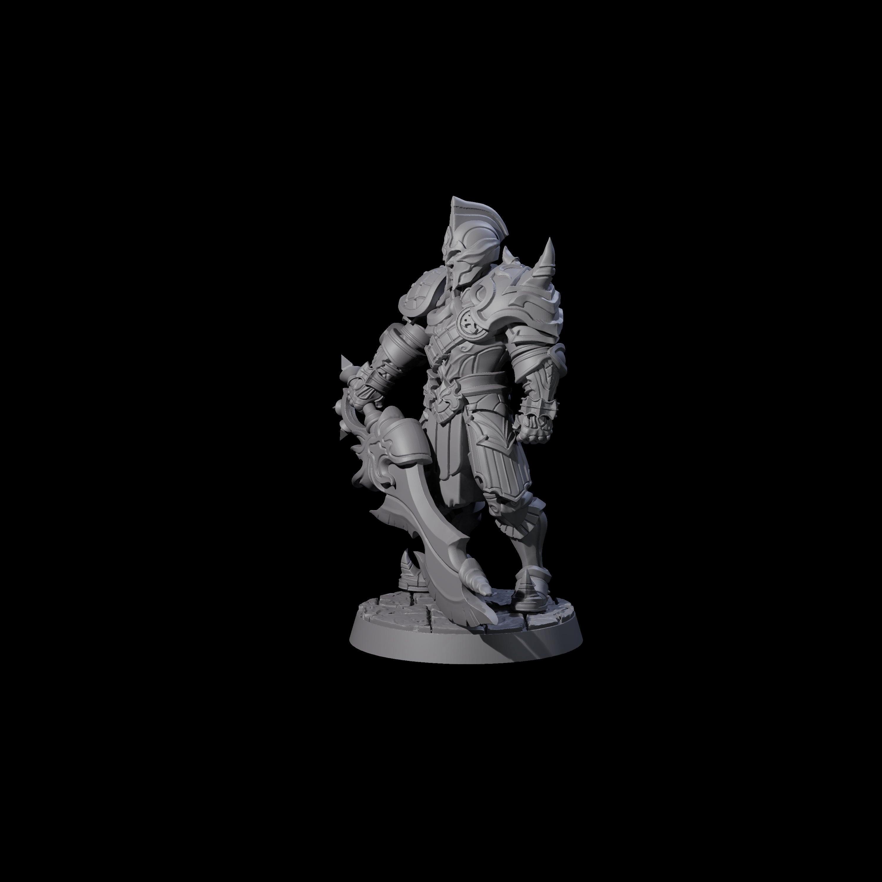 Gritty Heavy Sword Fighter Miniature for Dungeons and Dragons, Pathfinder or other TTRPGs