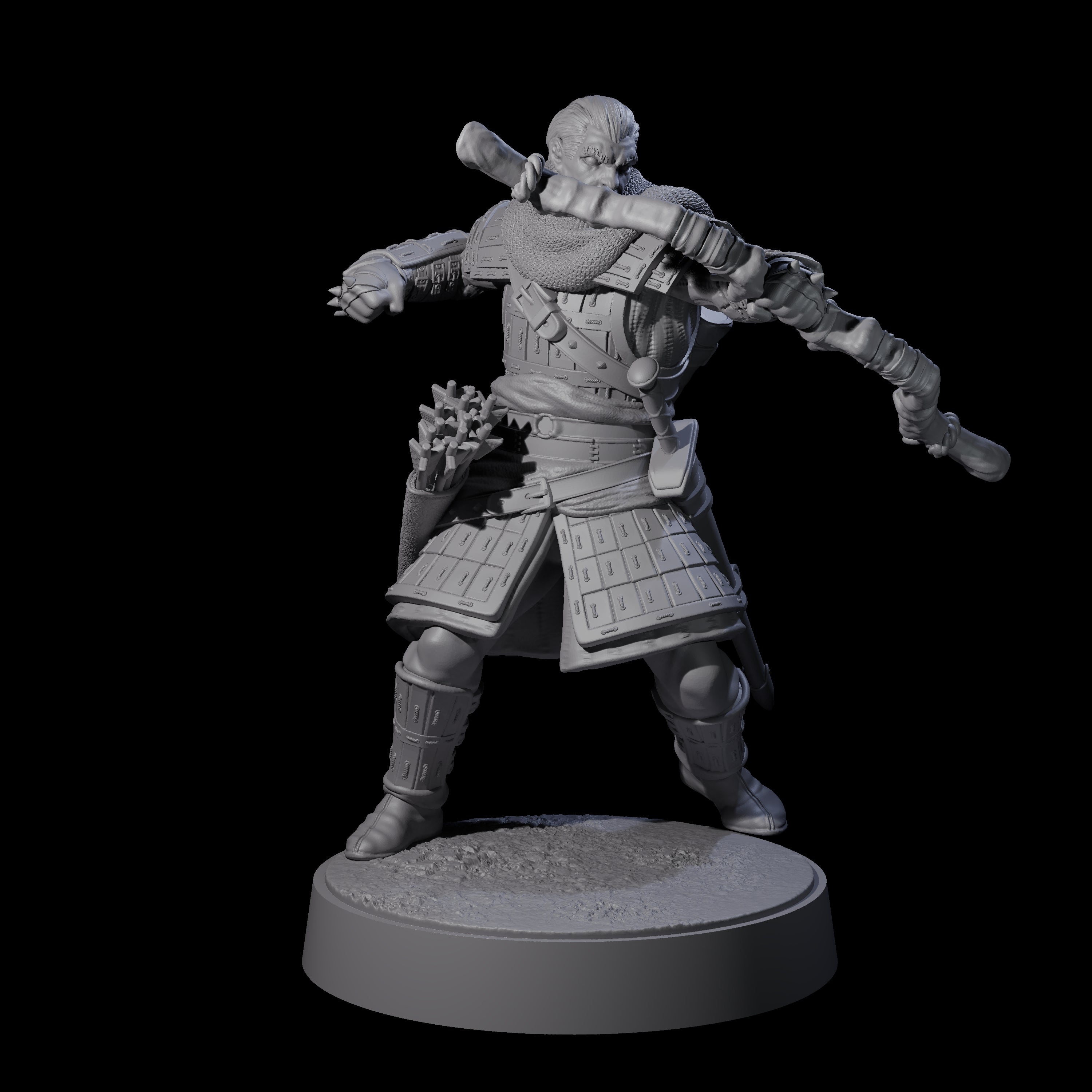 Grizzled Archer B Miniature for Dungeons and Dragons, Pathfinder or other TTRPGs