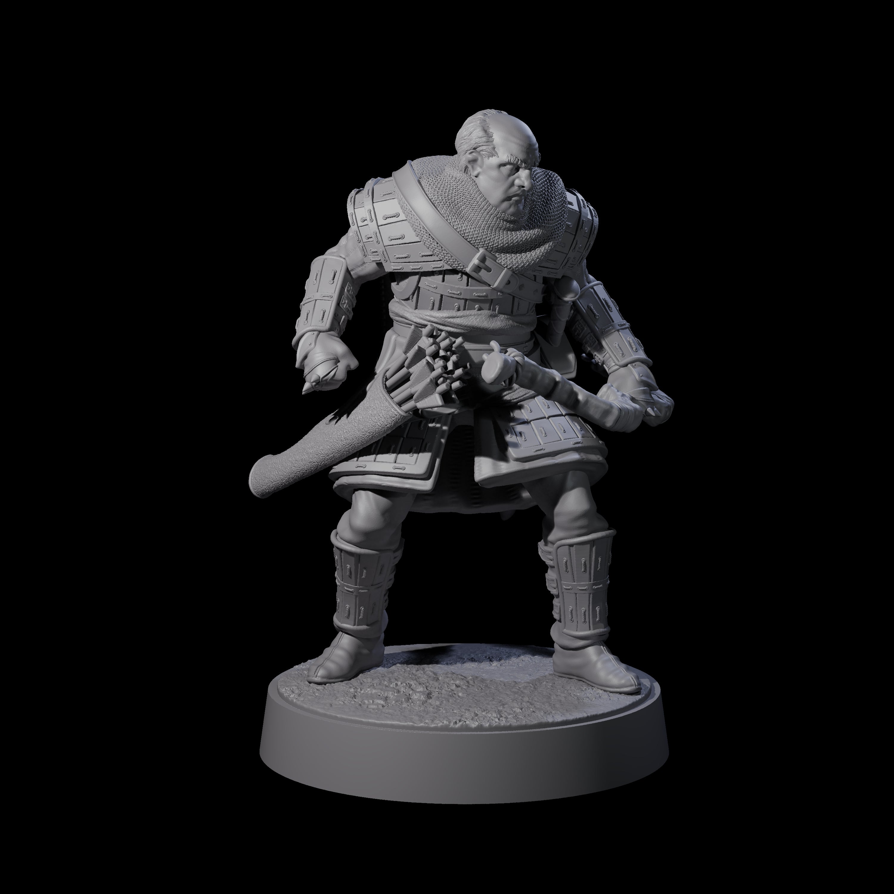 Grizzled Archer C Miniature for Dungeons and Dragons, Pathfinder or other TTRPGs
