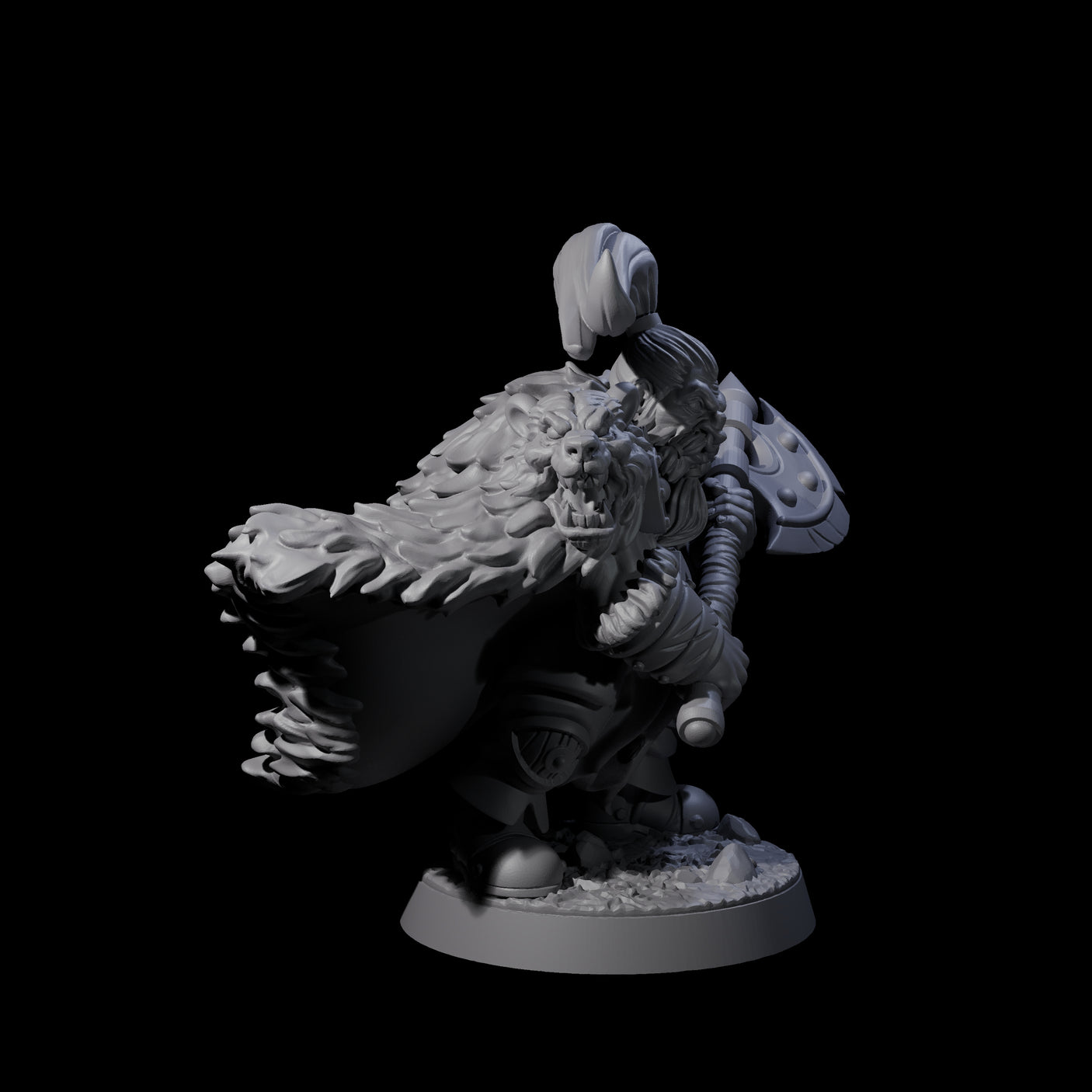 Grizzled Axe Fighter Miniature for Dungeons and Dragons, Pathfinder or other TTRPGs